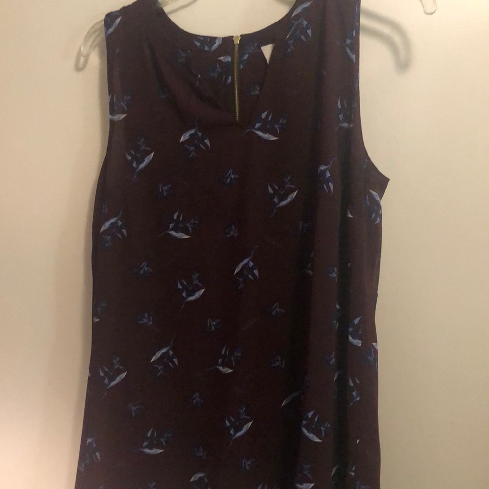 Cabi Maroon and Blue Tank Blouse